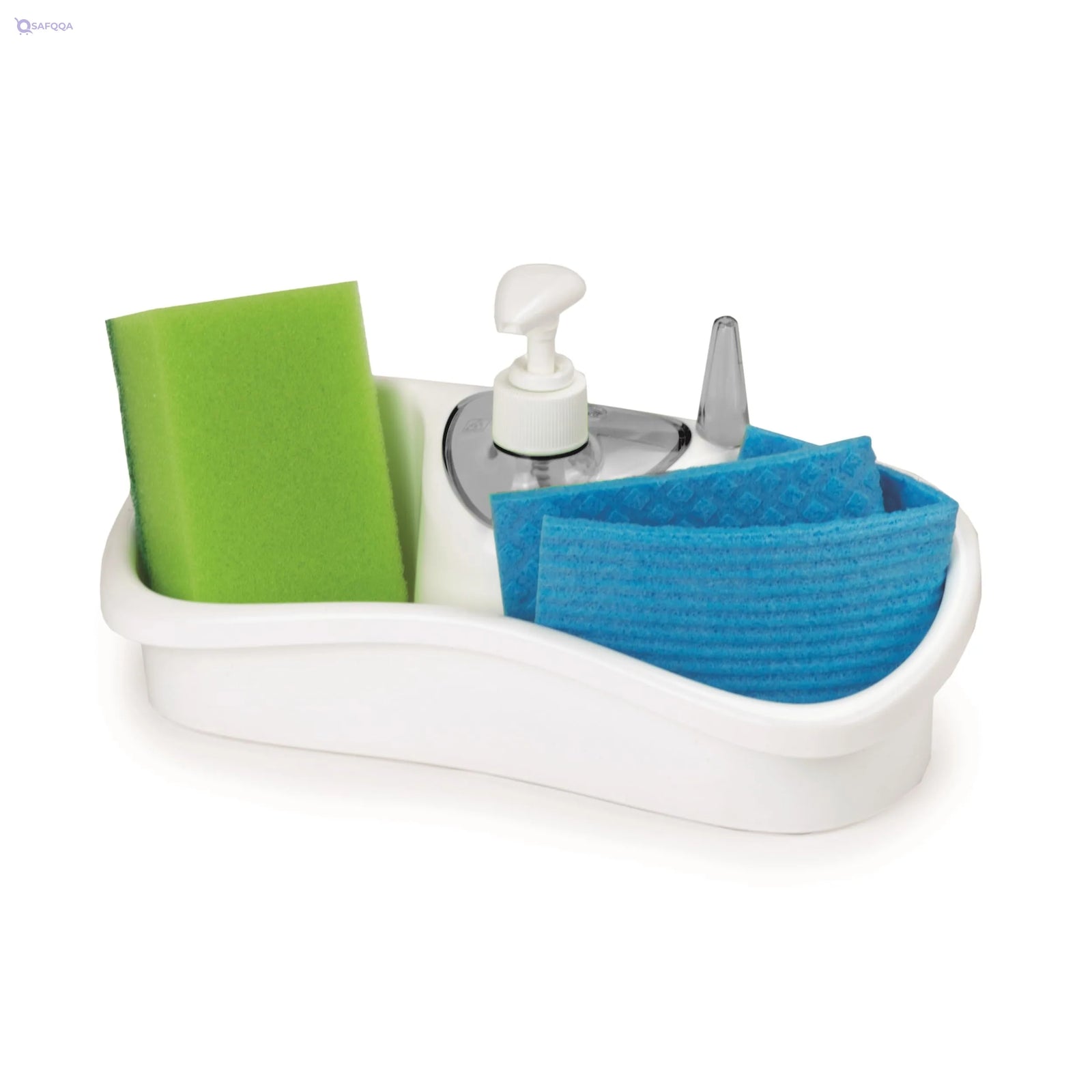 Snips Soap Storage Box for Sponges and Dispensers 26 x 11.5 x 14.5 cm -100% Recycled Plastic Made in Italy, White - Safqqa
