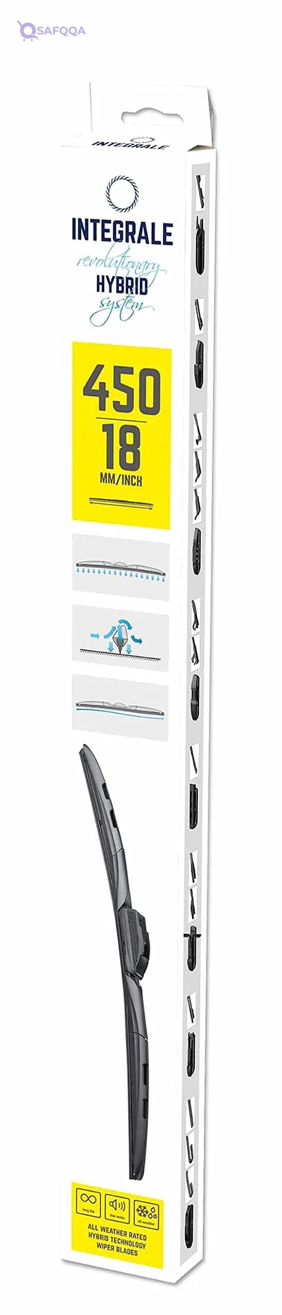 Bottari Integrale Hybrid Wiperblade, 450 mm (18"), 8 Adapters – 1pc - Safqqa