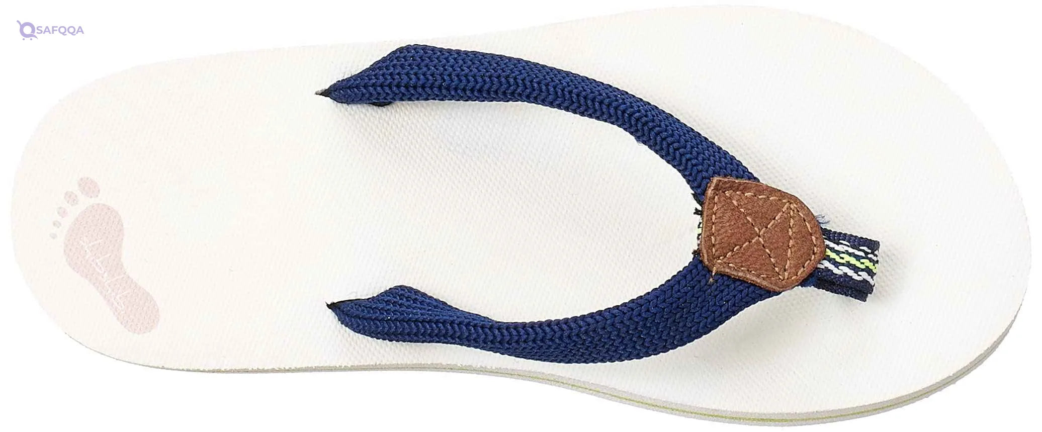 White Rubber Flip Flop Slipper For Kids With Colorful Fabric Strap - White Size:S - Safqqa Egypt