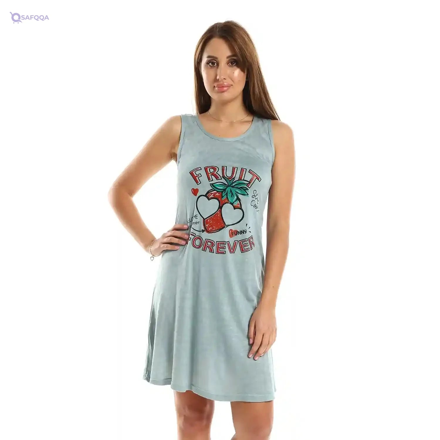 CAESAR Womens Home Wear Sleep Shirt Cash Mayo Dress Printed Strawberry Cash Mayo-Nightdresses & Nightshirts - Safqqa Egypt