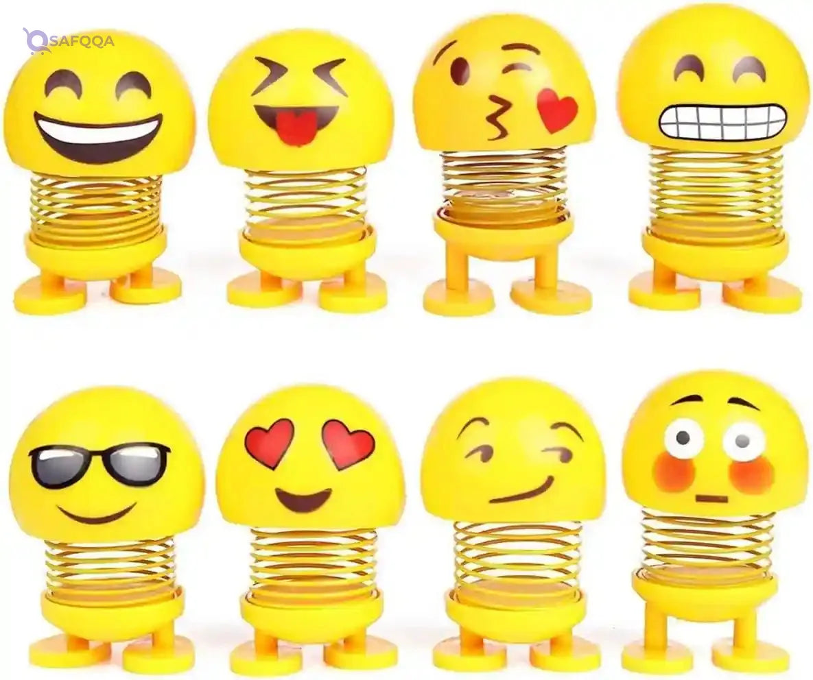 Samdone spring Emoji Shaking Head Dolls Dancing Nodding Toys Theme Party Favors Car Dashboard Table Decoration (1pc Style Random) - Safqqa Egypt
