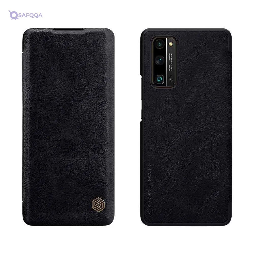 Nillkin Qin Leather Series Cover Case Designed For Huawei Honor 30 Pro/Honor 30 Pro Plus - Black - Safqqa Egypt
