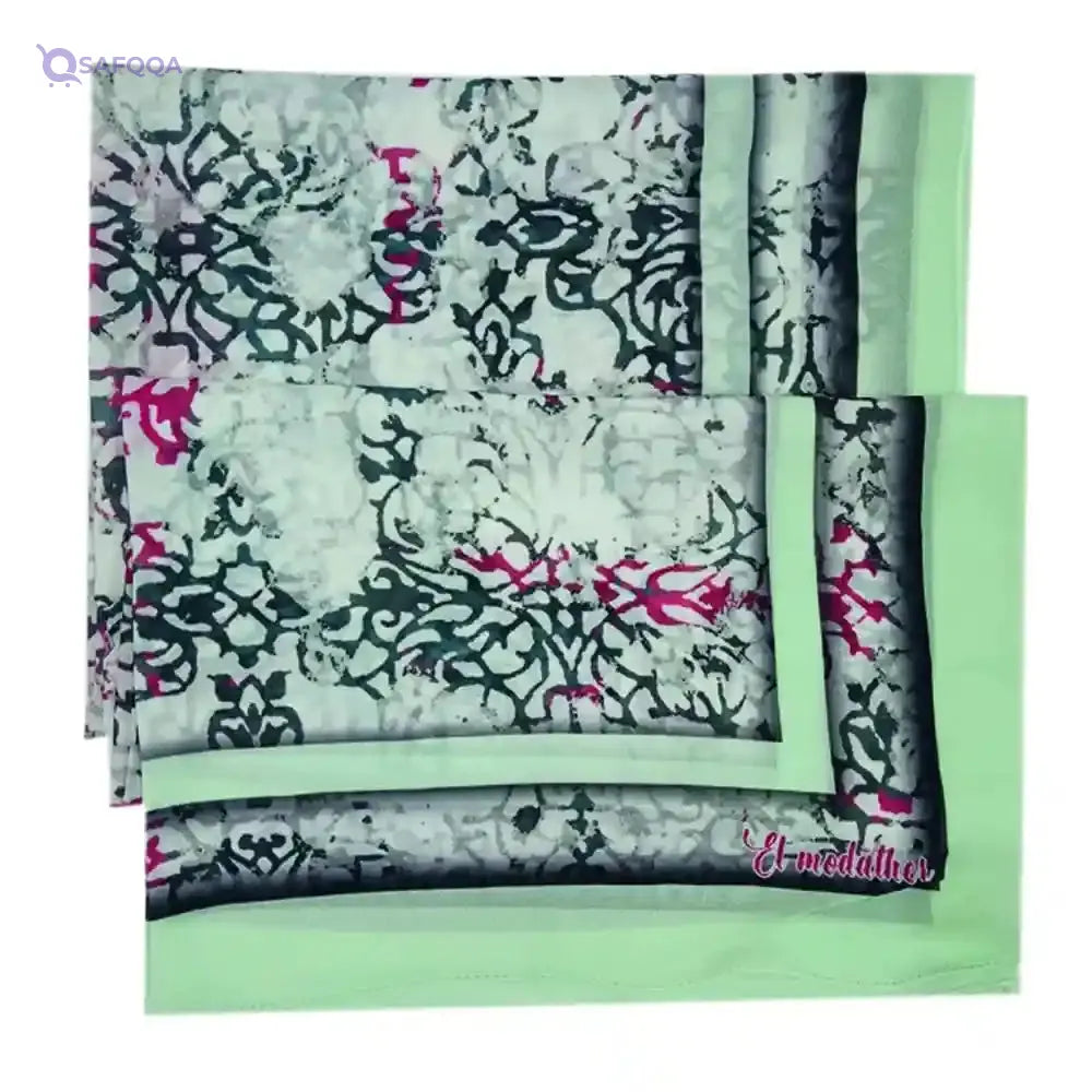 EL Modather Chiffon Crepe Scarf for women 195 * 70cm-Multicolor - Safqqa Egypt