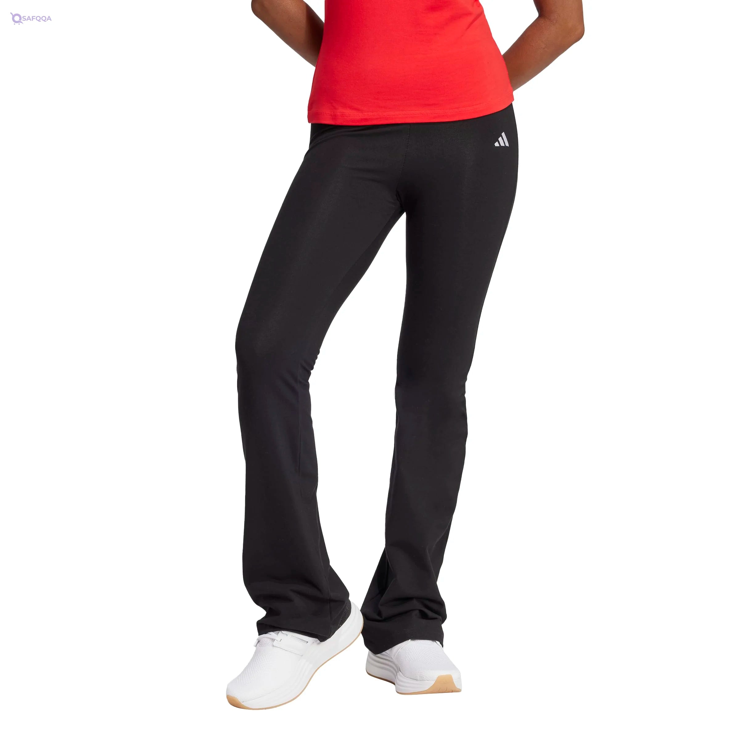 Adidas Womens Essentials Small Logo Flared Leggings, Lightweight material ideal for daily wear. - Safqqa