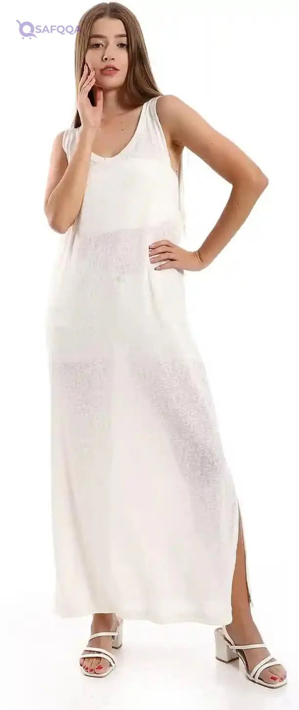 Jamila Women Round Collar Cover UP With Side Slits Outerwear - Safqqa Egypt