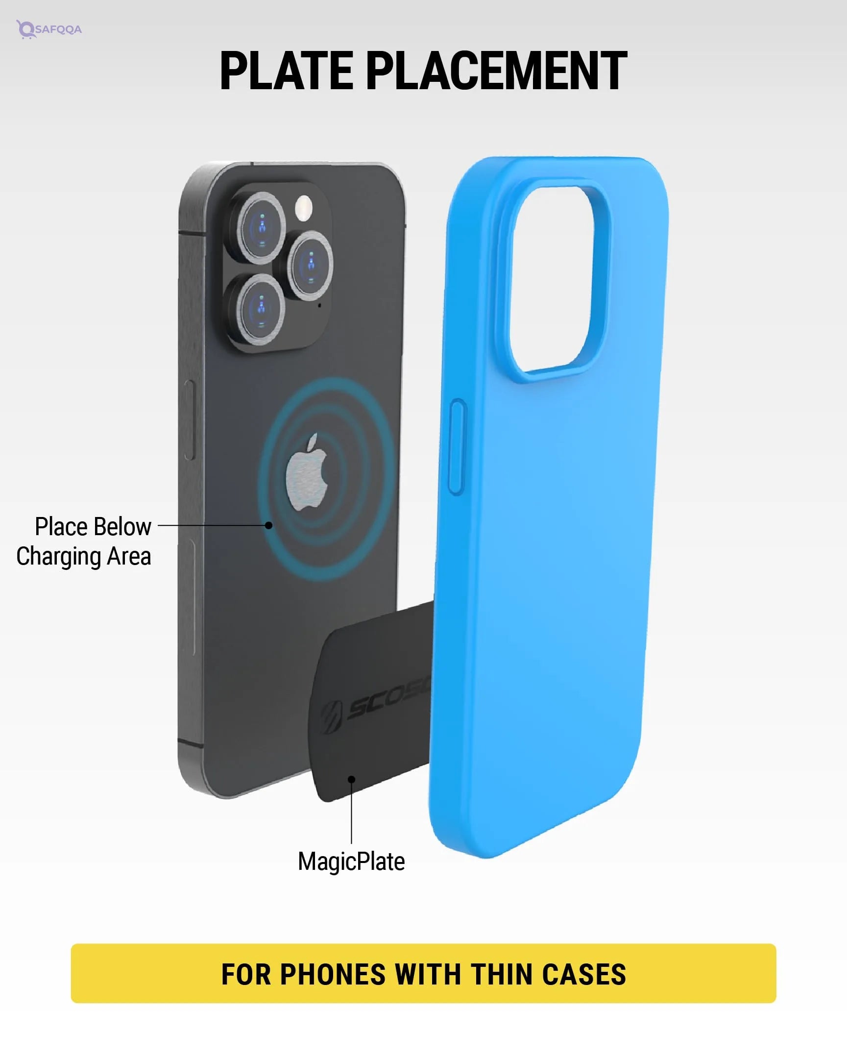 Scosche MagicMount Phone Replacement Plate Kit – Extra Strength Magnetic Hold - Safqqa