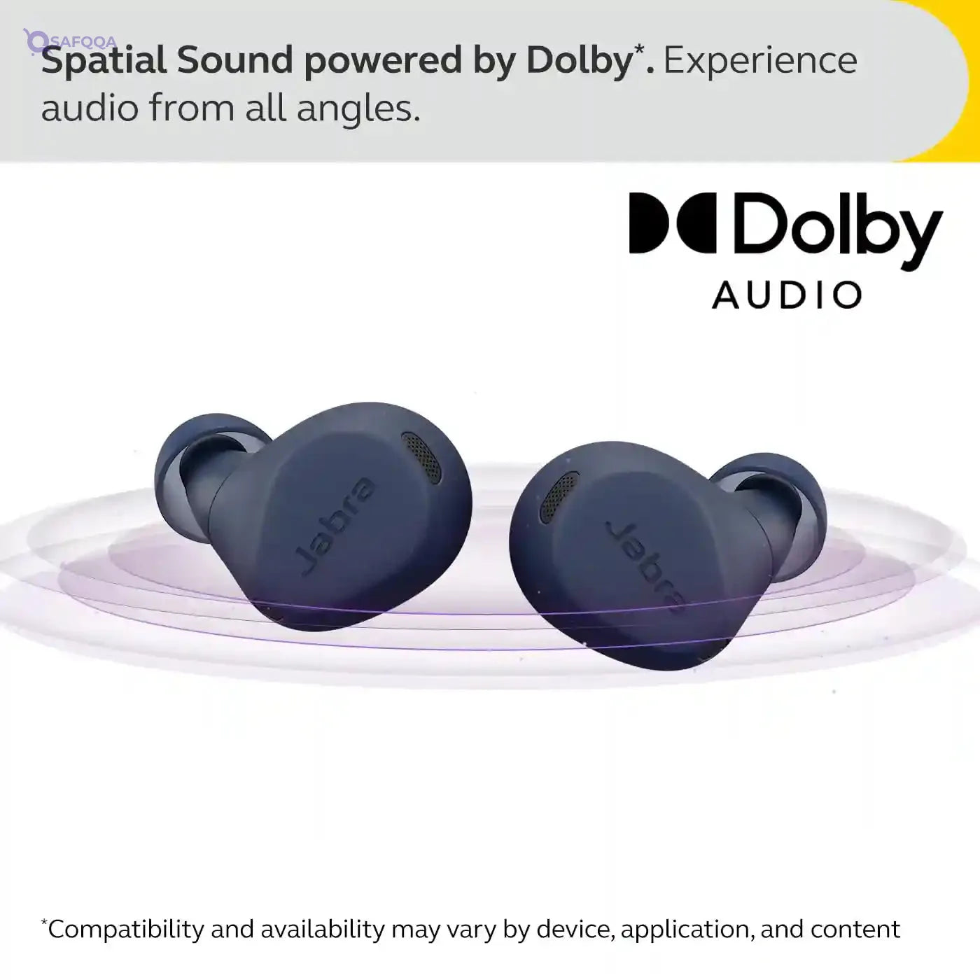 Jabra Elite 8 Active True Wireless Earbuds – Bluetooth Sports Earbuds with Secure in-Ear Fit for All-Day Comfort - Military Grade Durability, Active Noise Cancellation, Dolby Surround Sound - Navy - Safqqa
