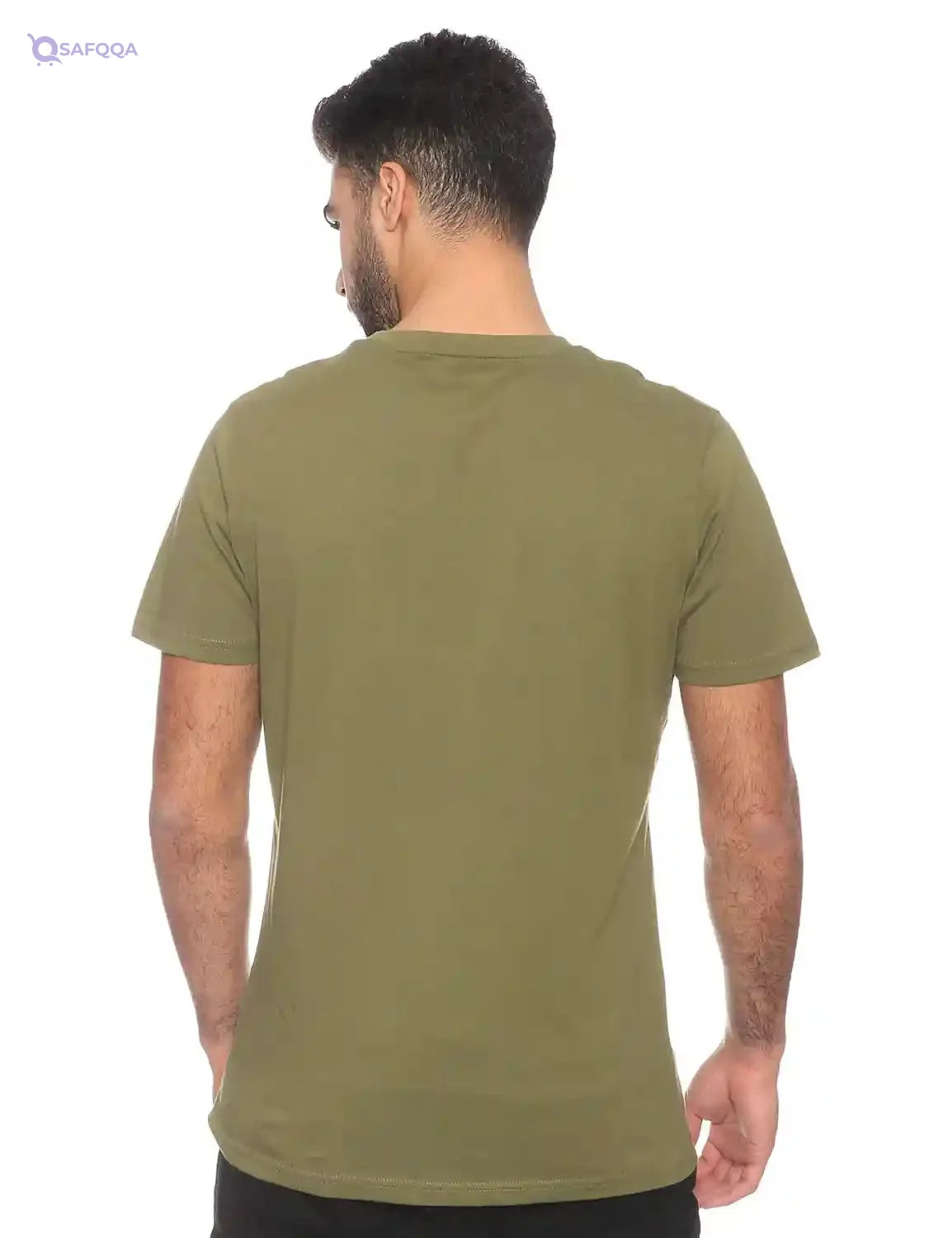 Splash Cotton Contrast Panel Letter Print Slim-Fit T-shirt for Men - Safqqa Egypt