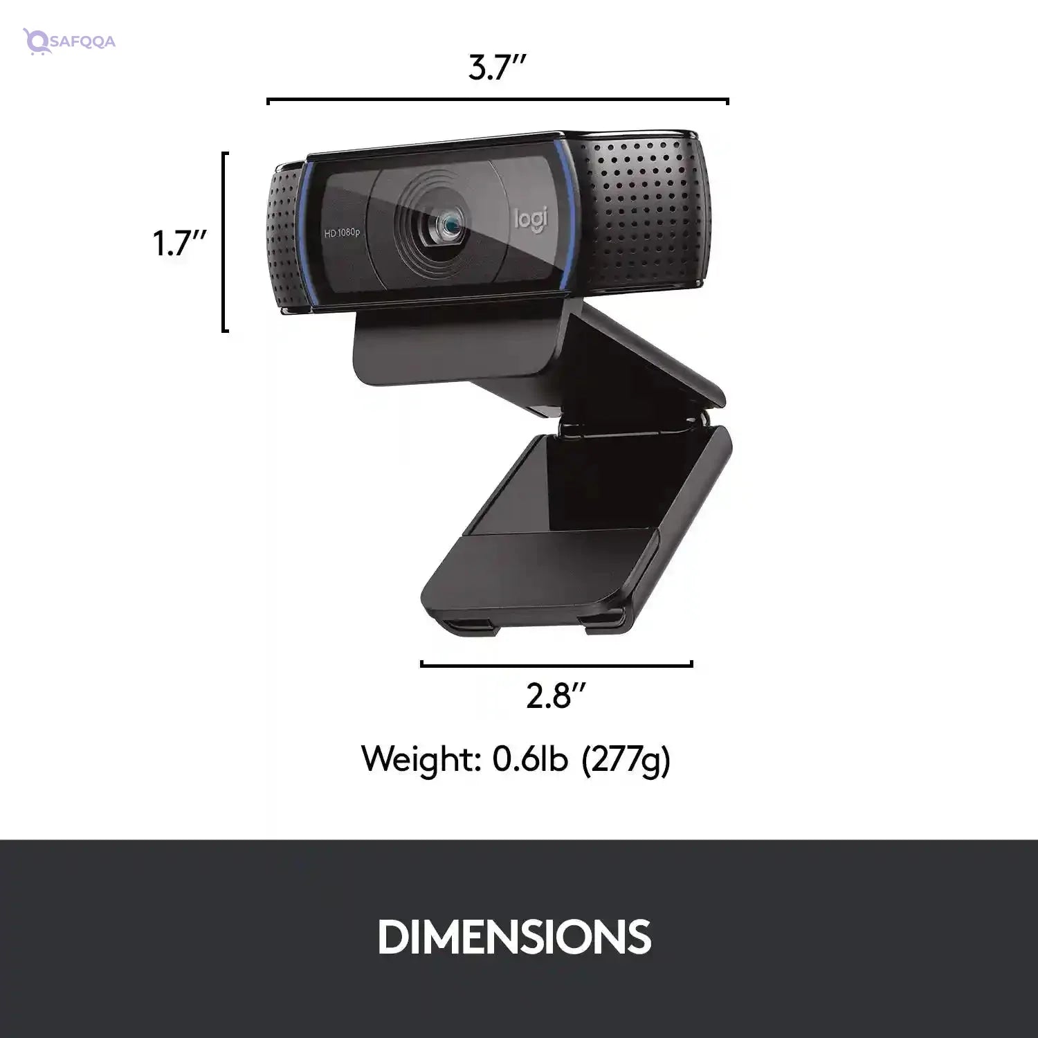 Logitech C920 Widescreen HD Pro Webcam Black, 960-000764, Logitech HD Pro Webcam C920 Video Calling and Recording 1080p Camera - Safqqa