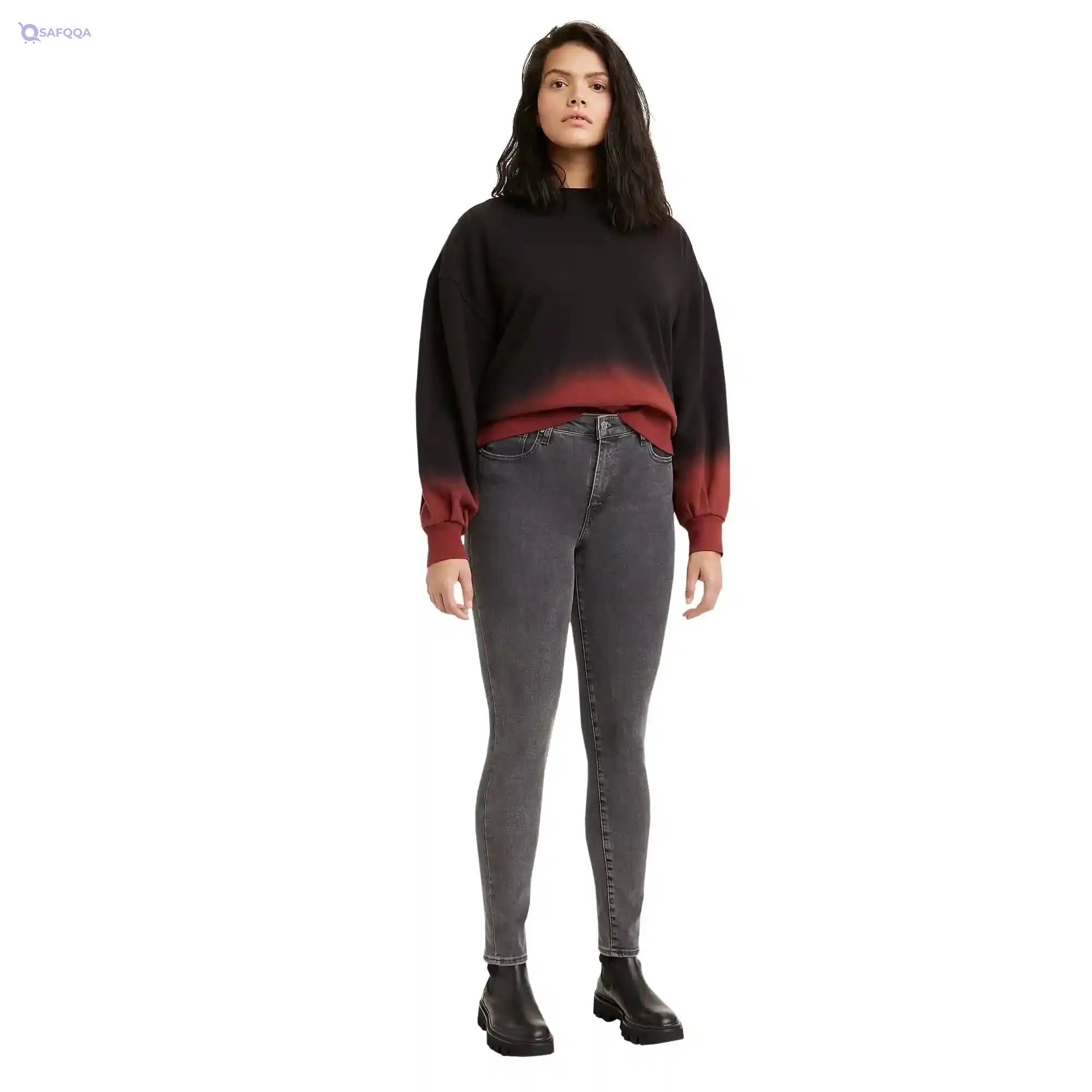 Levi's Womens 721 High Rise Skinny Jeans-Dark Grey - Safqqa Egypt