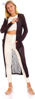 JAMILA Women's Self-Patterned Long Cardigan with Open Neckline - Safqqa