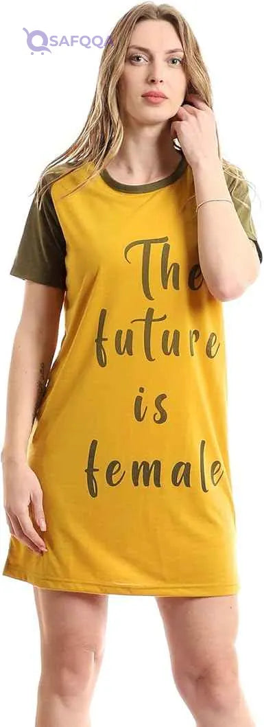 offcliff Women Printed Cotton Slip On Sleepshirt - Safqqa Egypt