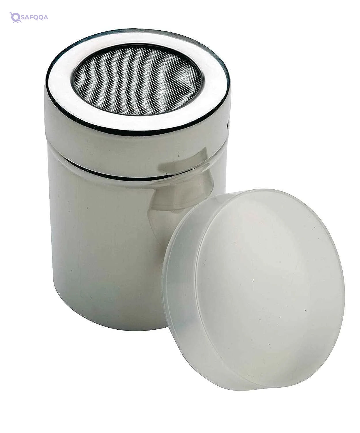 PEDRINI :Stainless steel sugar sifter with a plastic lid, designed for effortless sugar dusting. - Safqqa Egypt