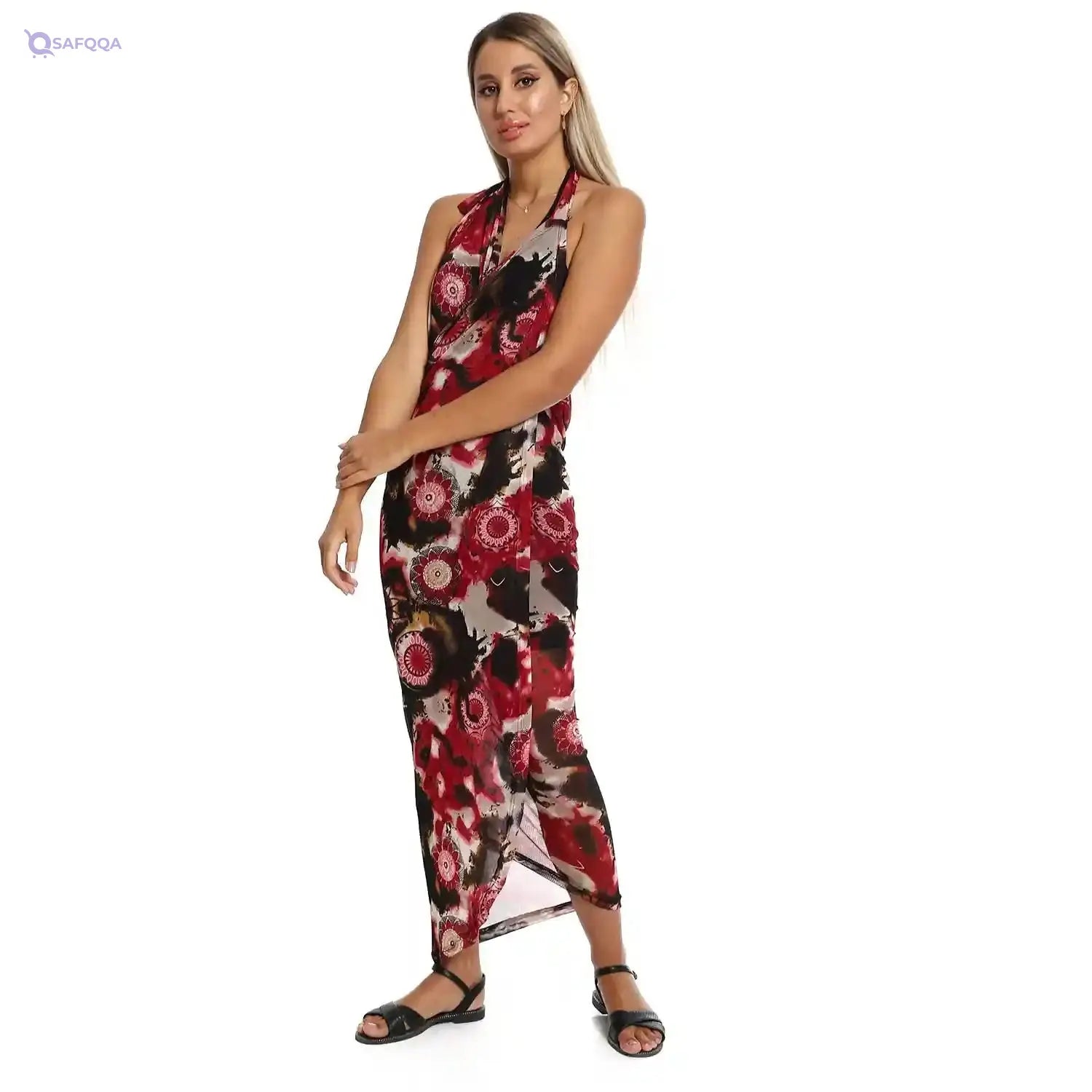 Jamila Women Self Pattern Round Collar Cover Up - Safqqa Egypt