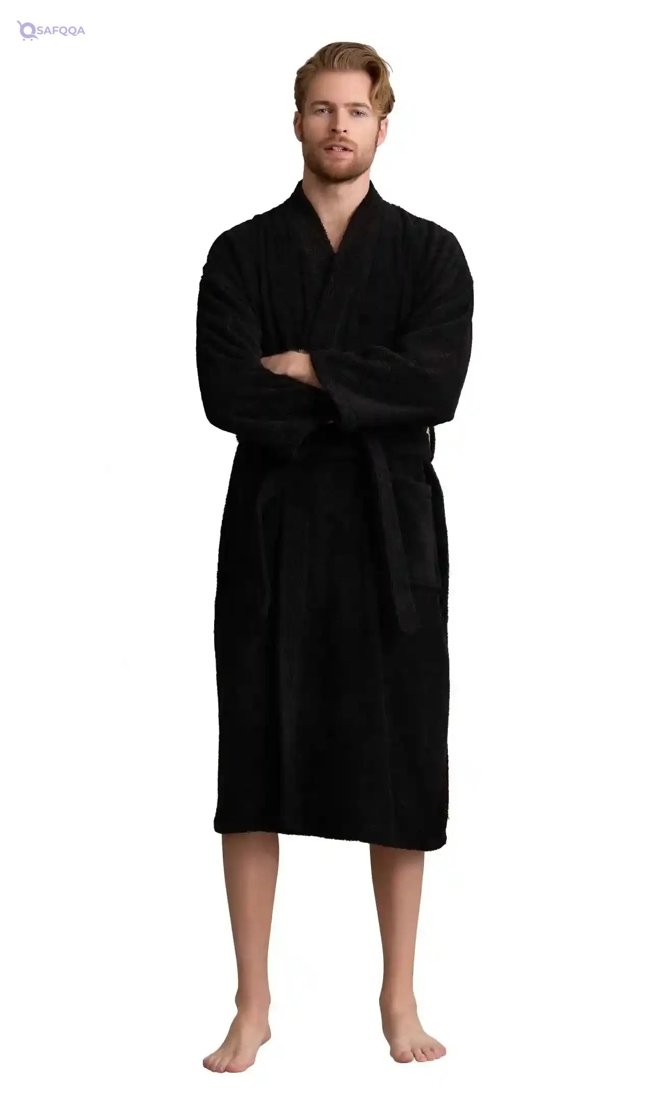 Soft Touch Linen Men's Robe - Safqqa