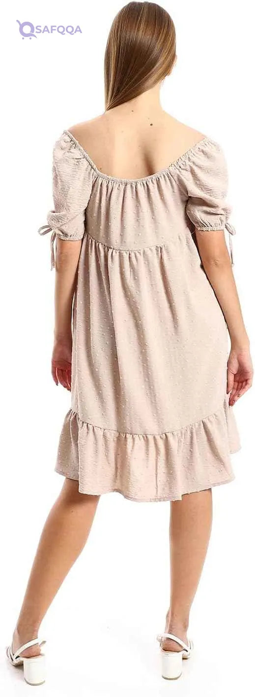 JAMILA Women's Self-Stitched Square Collar Tiered Tunic - Safqqa Egypt