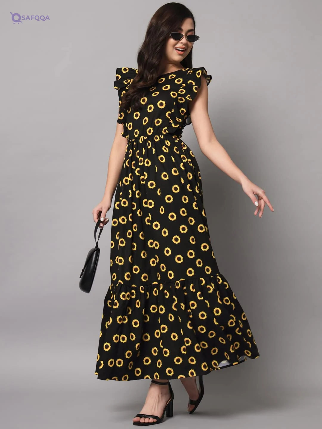 Styleville Elegant Printed Maxi Dress – Flowy & Comfortable - Safqqa