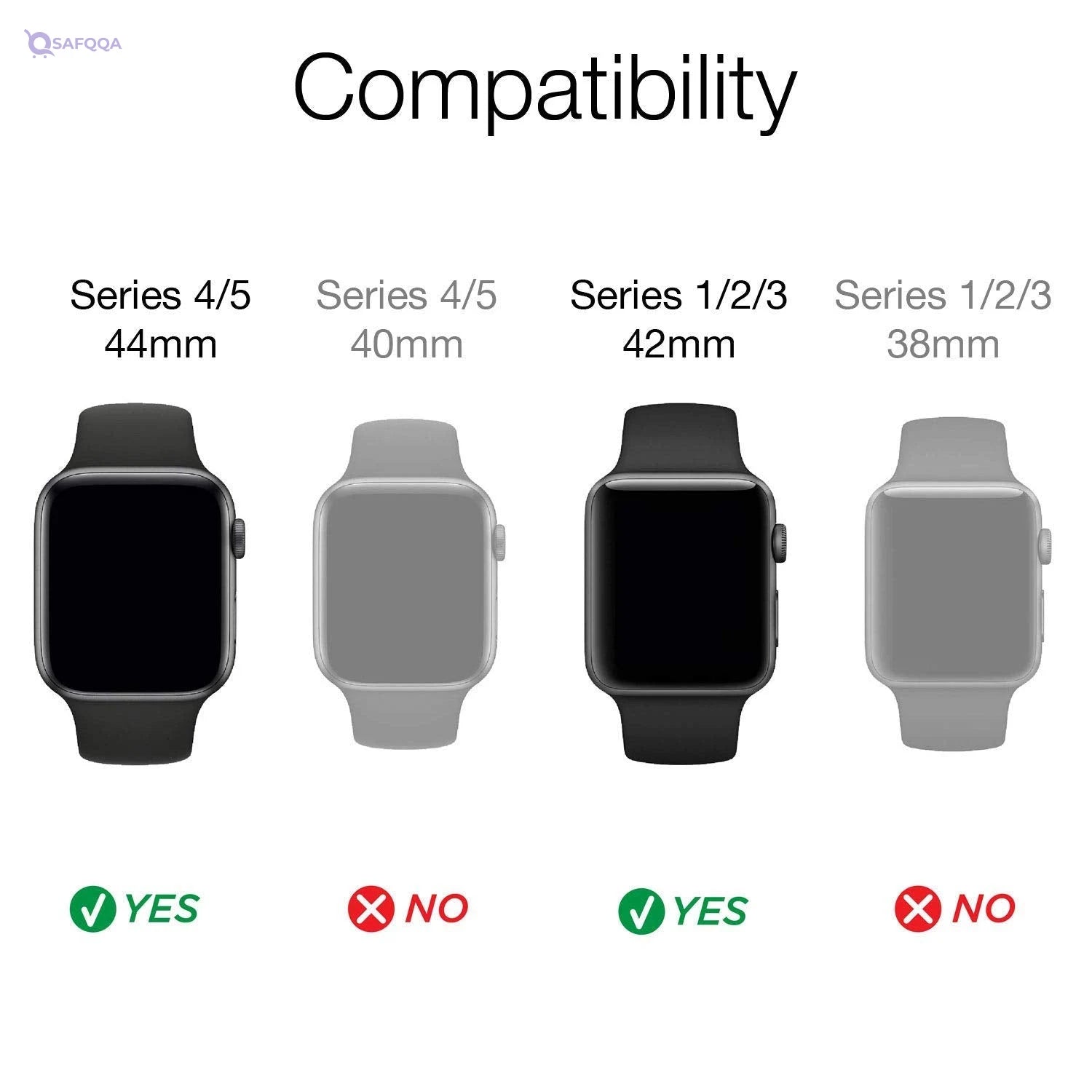 X-doria Classic Bands For apple Watch 42mm/44m - Silver - Safqqa