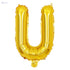 Foil Large Letter U Shaped Shiny Balloon Can Fills With Air Or Helium High Quality Materials Specially Made For Birthday Party Decoration 16 Inch - Gold - Safqqa