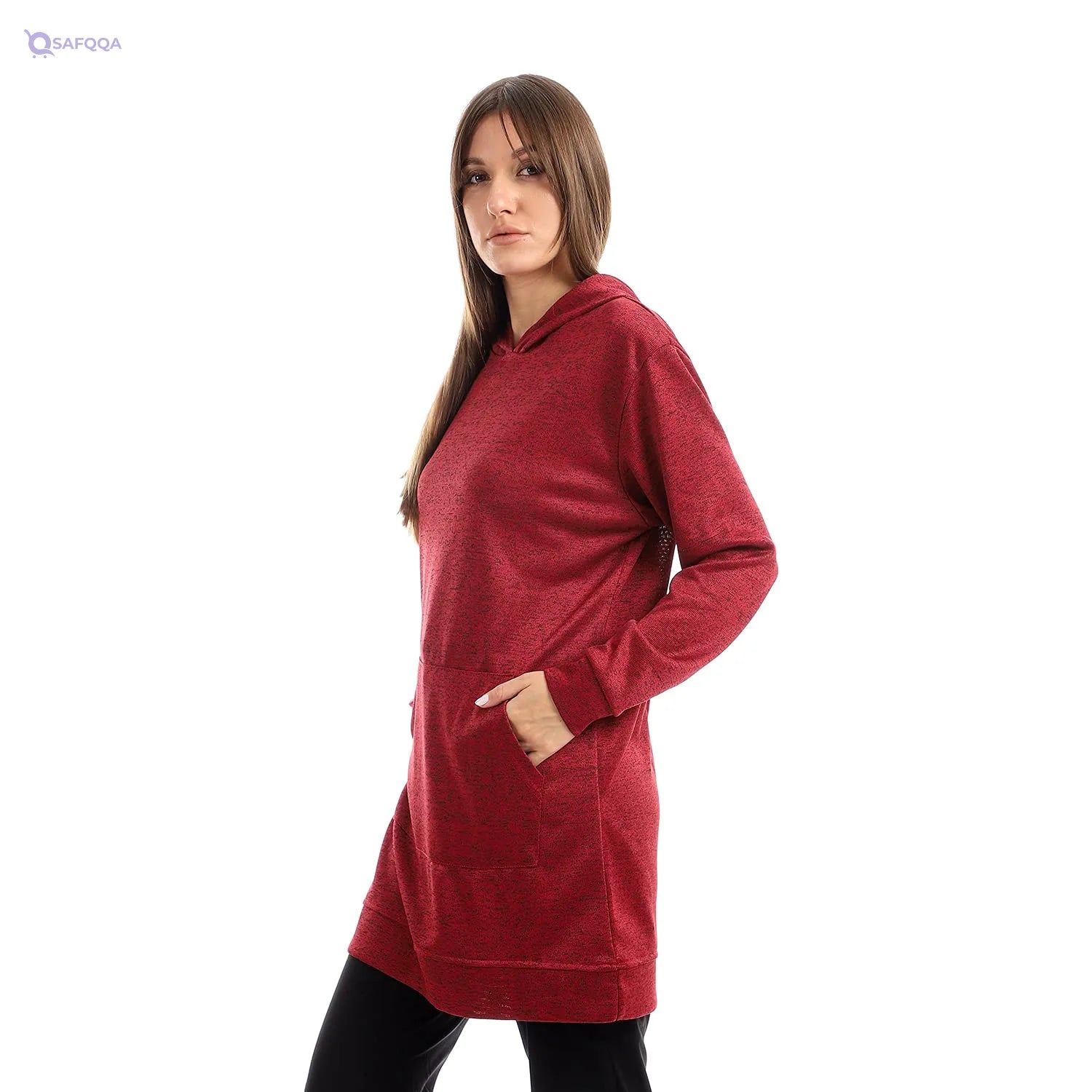 Kady Women’s Plain Oversized Hoodie with Kangaroo Pocket - Safqqa
