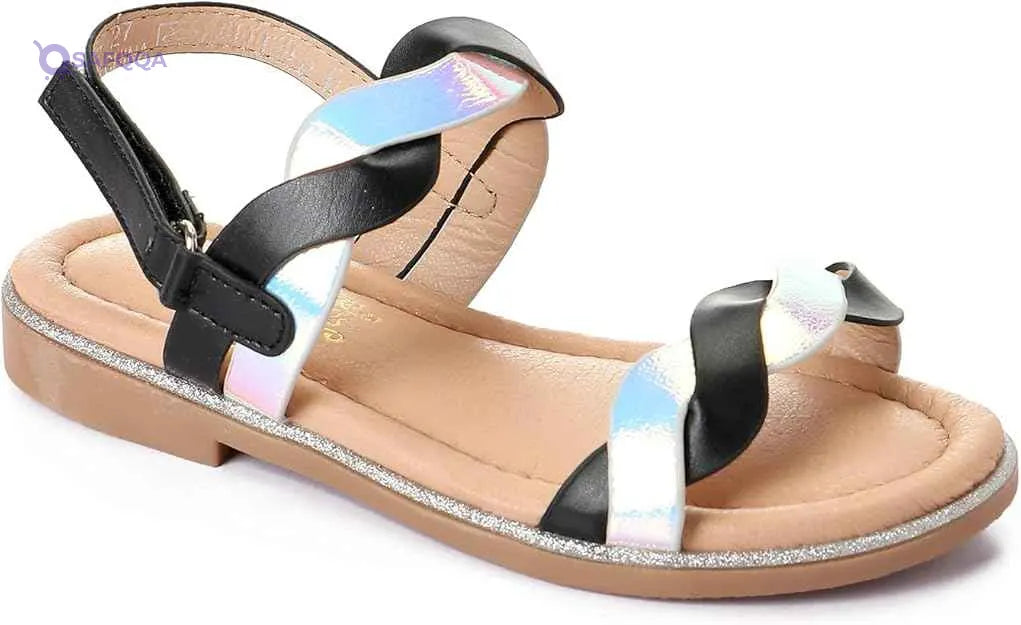 grinta girls RH256-BLACK Flat Sandal - Safqqa Egypt