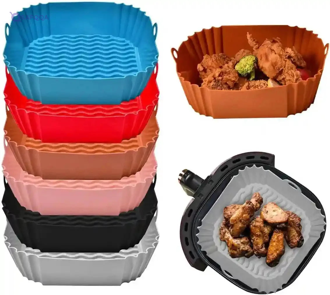 Silicone Air Fryer Liner – Reusable Non-Stick Liner, 22cm (1 Piece) - Safqqa