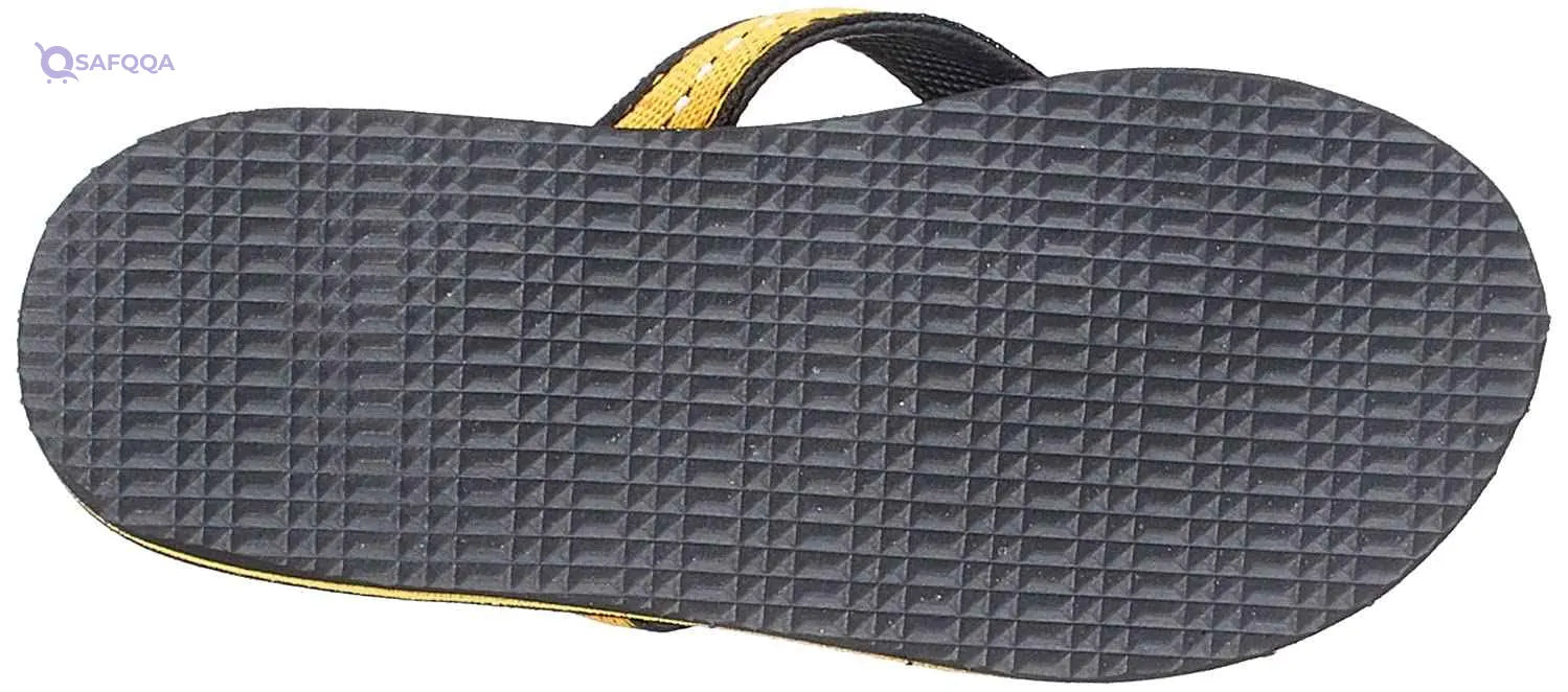 black rubber flip flop slipper for kids with colorful fabric strap - black size: S - Safqqa Egypt