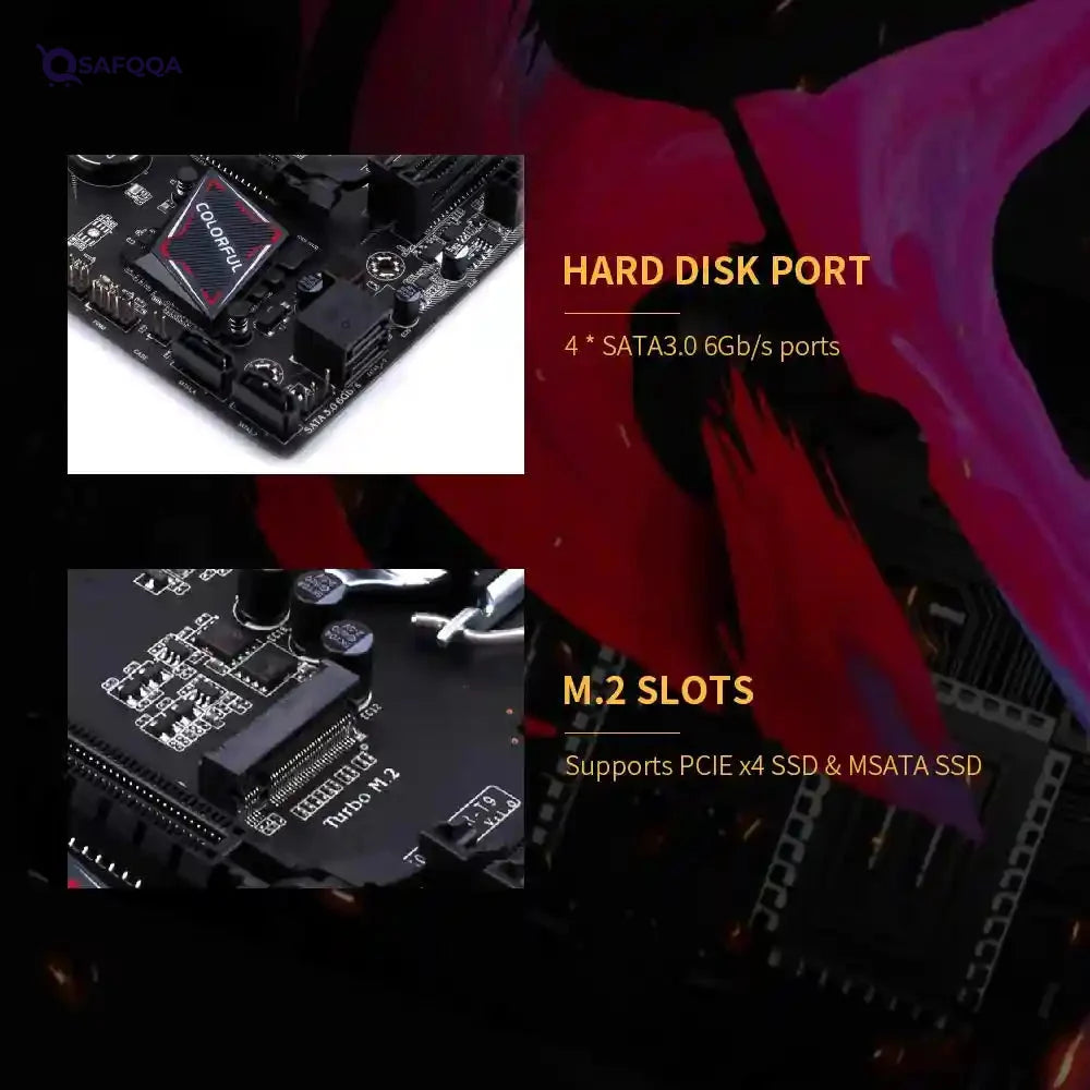 Docooler Motherboard Mainboard Systemboard Multi-Protection  Processor B360 Chipset VGA DVI HDMI SATA3.0 6Gb/s - Safqqa