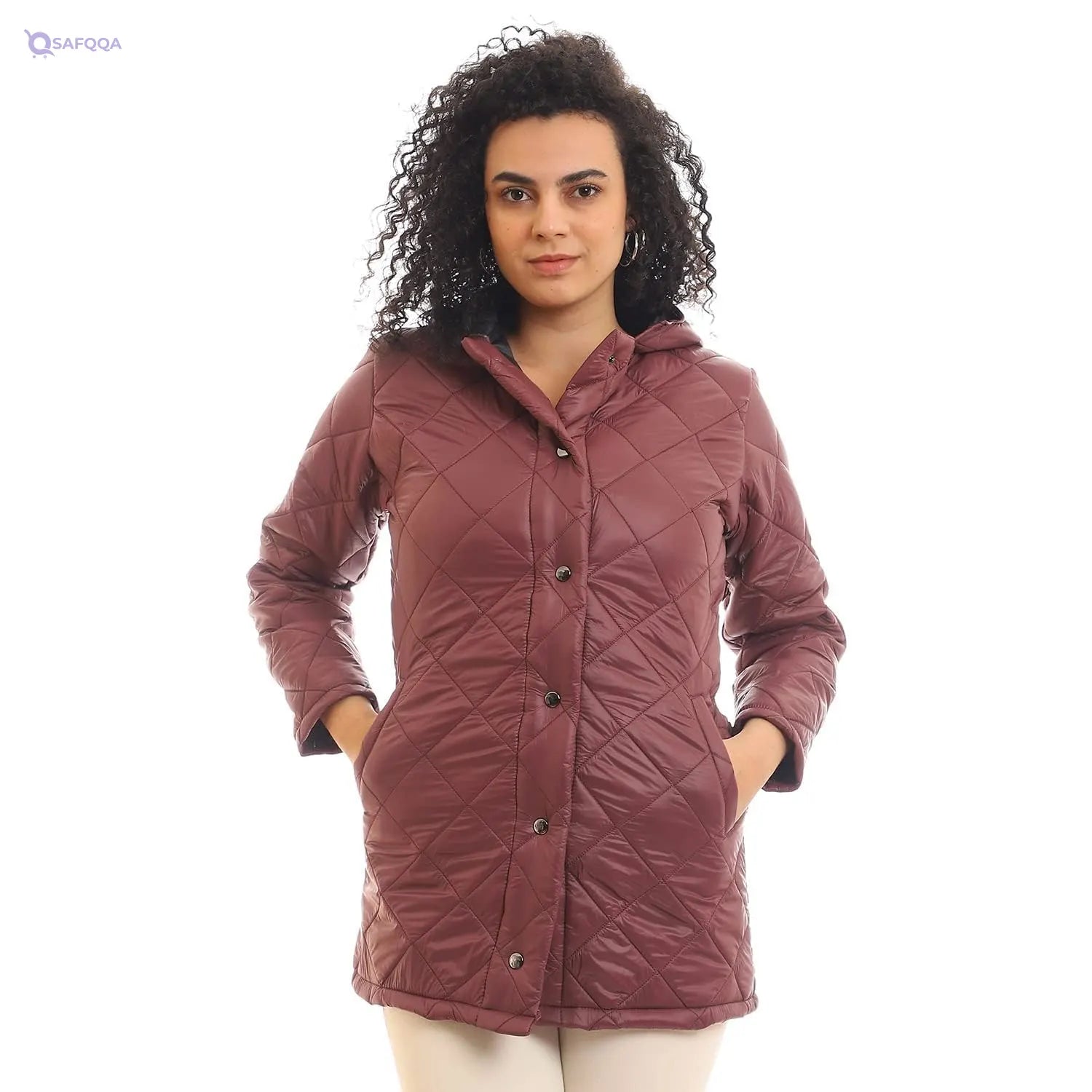 Andora Buttoned Puffer Jacket For Women,• Padded construction for warmth and comfort. - Safqqa