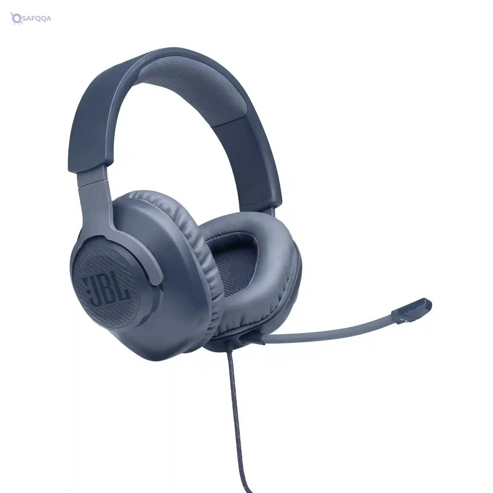 JBL Quantum 100 Wired Over-Ear Gaming Headset With A Detachable Voice-Focus Boom Mic, Quantumsound Signature, Lightweight Headband, Memory Foam Ear Cushion, Pc And Gaming Console Compatible - Blue - Safqqa