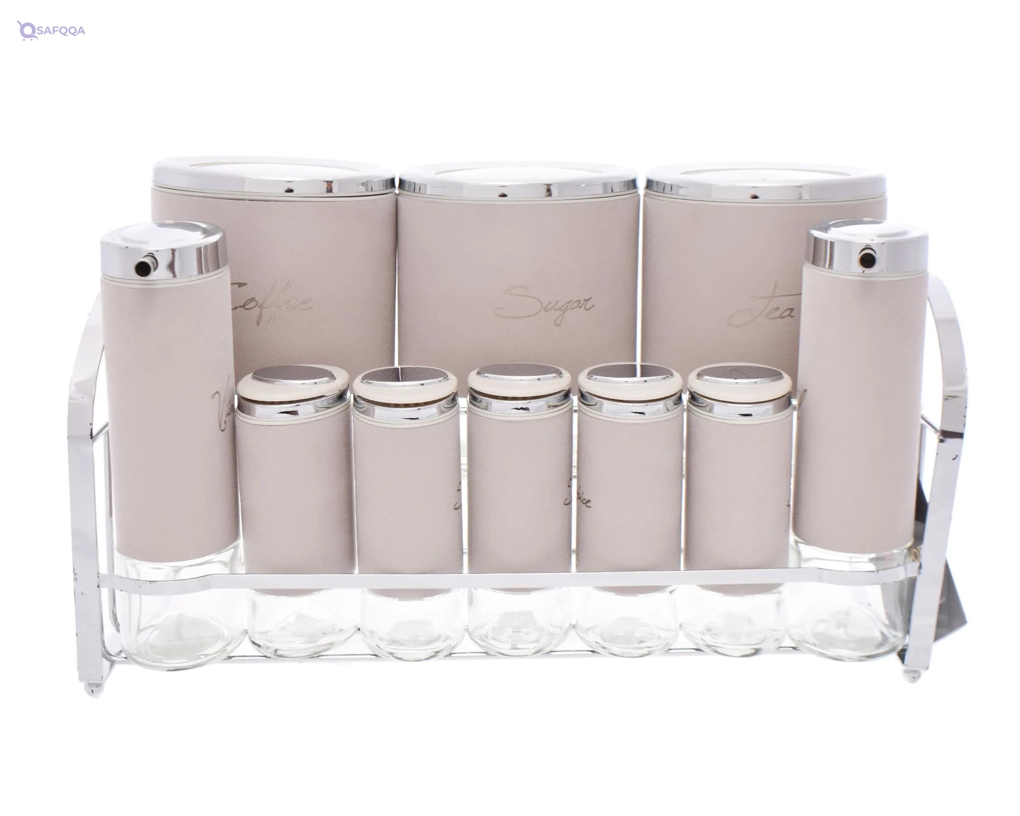 Oxford Round Stainless Steel Spice Set – 11 Pieces - Safqqa