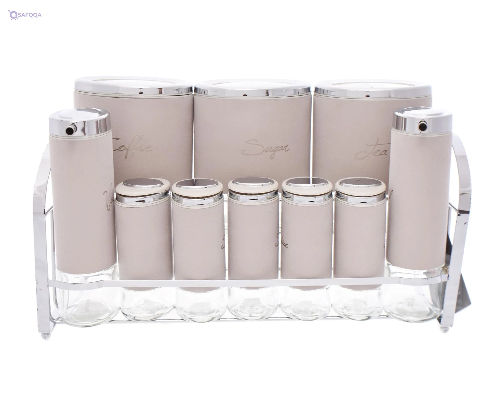 Oxford Round Stainless Steel Spice Set – 11 Pieces - Safqqa