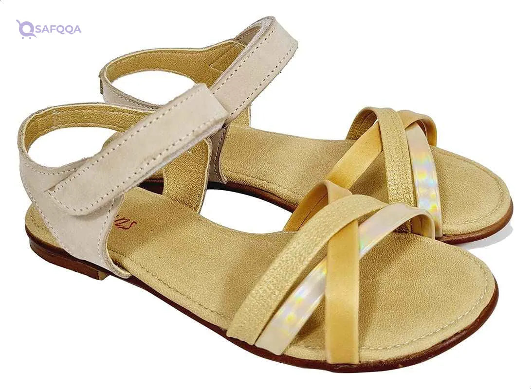 Summer slingback velcro closure flat sandals for girls - Safqqa Egypt