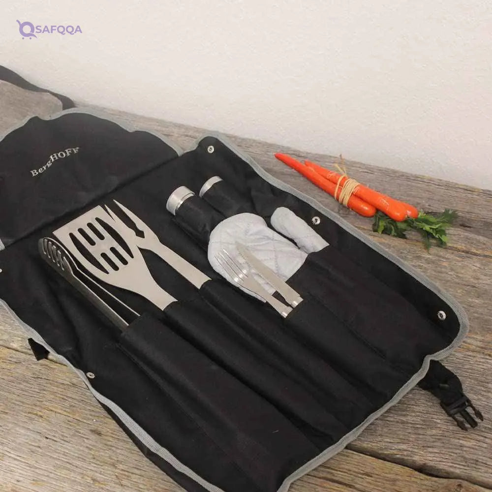 Berghoff - 9 piece barbecue set in apron 49.8x13.3x9.1 - Safqqa