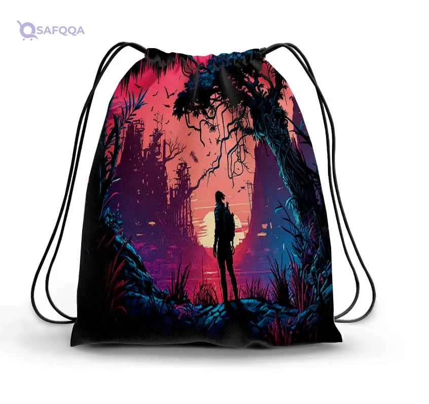 TAT DRAWSTRING BAG - 865, MultiColor, Large - Safqqa