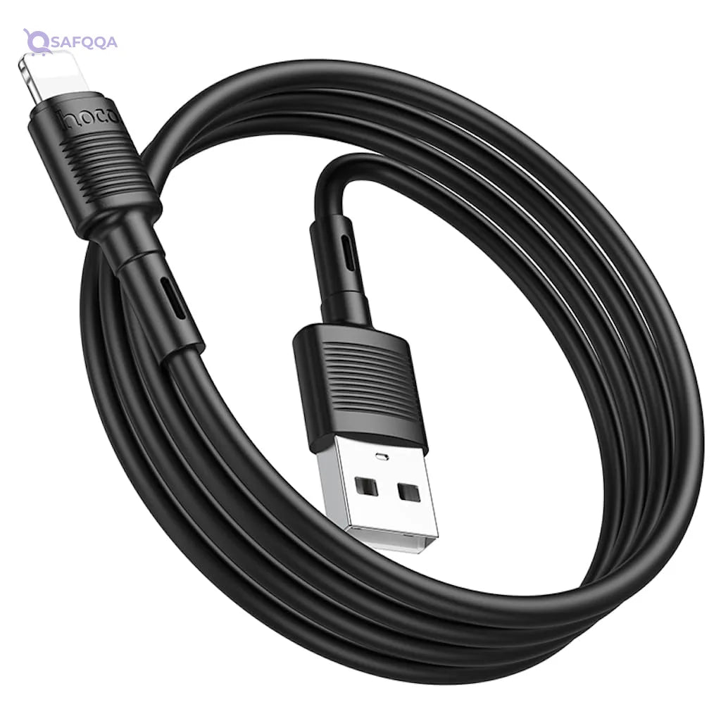Hoco X83 - Victory Charging And Data Transmittion Cable (2.4A - 1M), USB-A To Lightning Plug, Compatible With Apple iPhone iPad Airpods - Safqqa