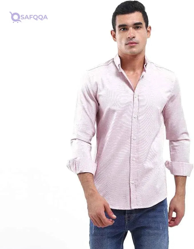 White Rabbit Patterned Classic Collar Full Sleeves Shirt for Men's - Safqqa Egypt