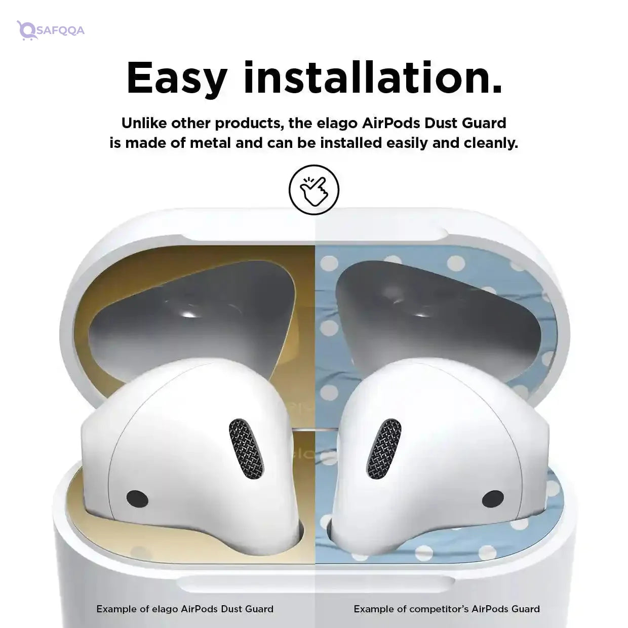 Elago Dust Guard for 2nd Generation Apple Airpods 2 Sets Gold - Safqqa Egypt