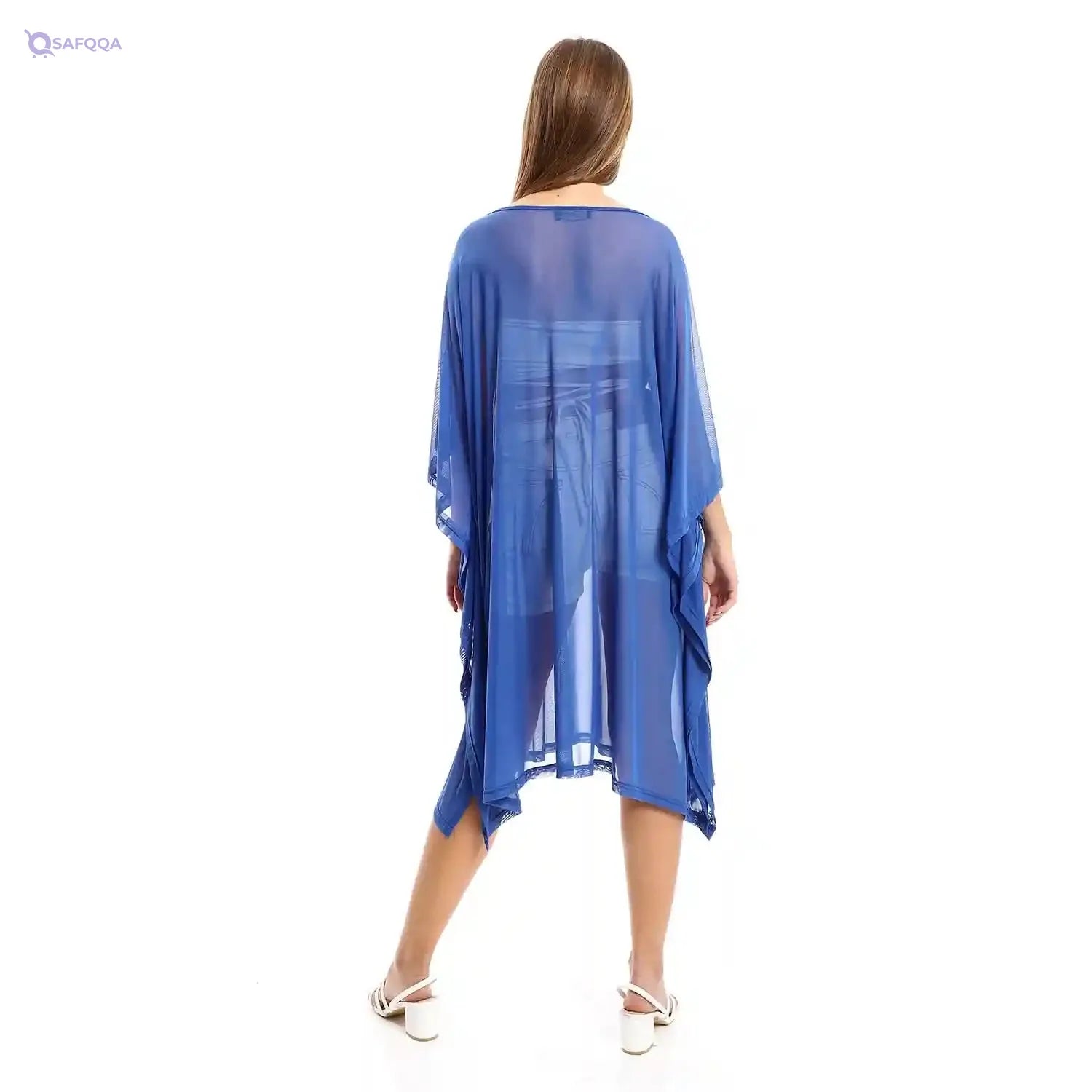 Jamila Women Sheer Cover UP ,royal blue - Safqqa Egypt