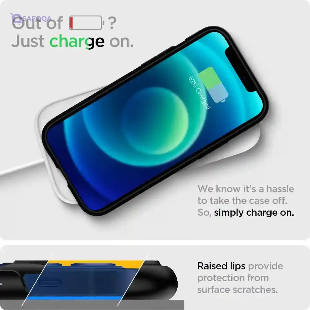 Spigen slim armor case for iphone 12 mini - black & navy - Safqqa Egypt