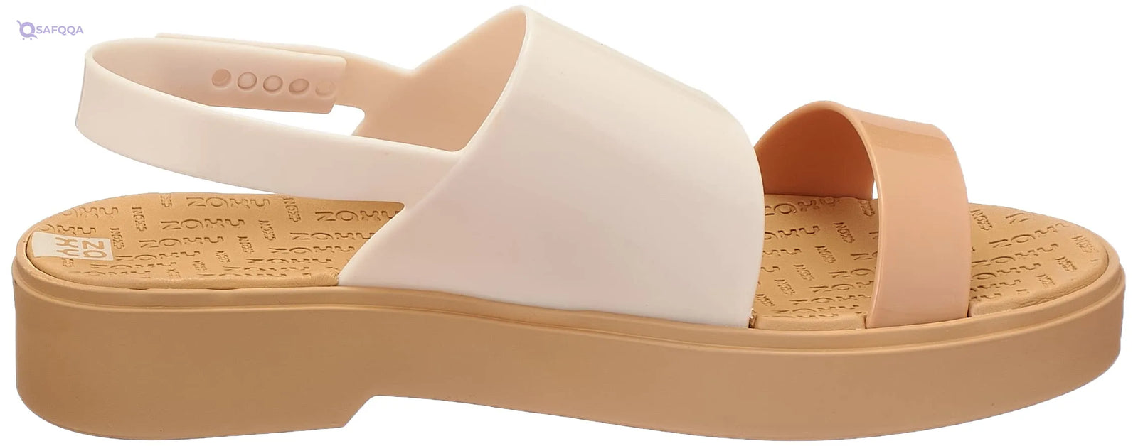 Zaxy Back Flatform Sandal – Nude Rubber Flip Flop for Women - Safqqa