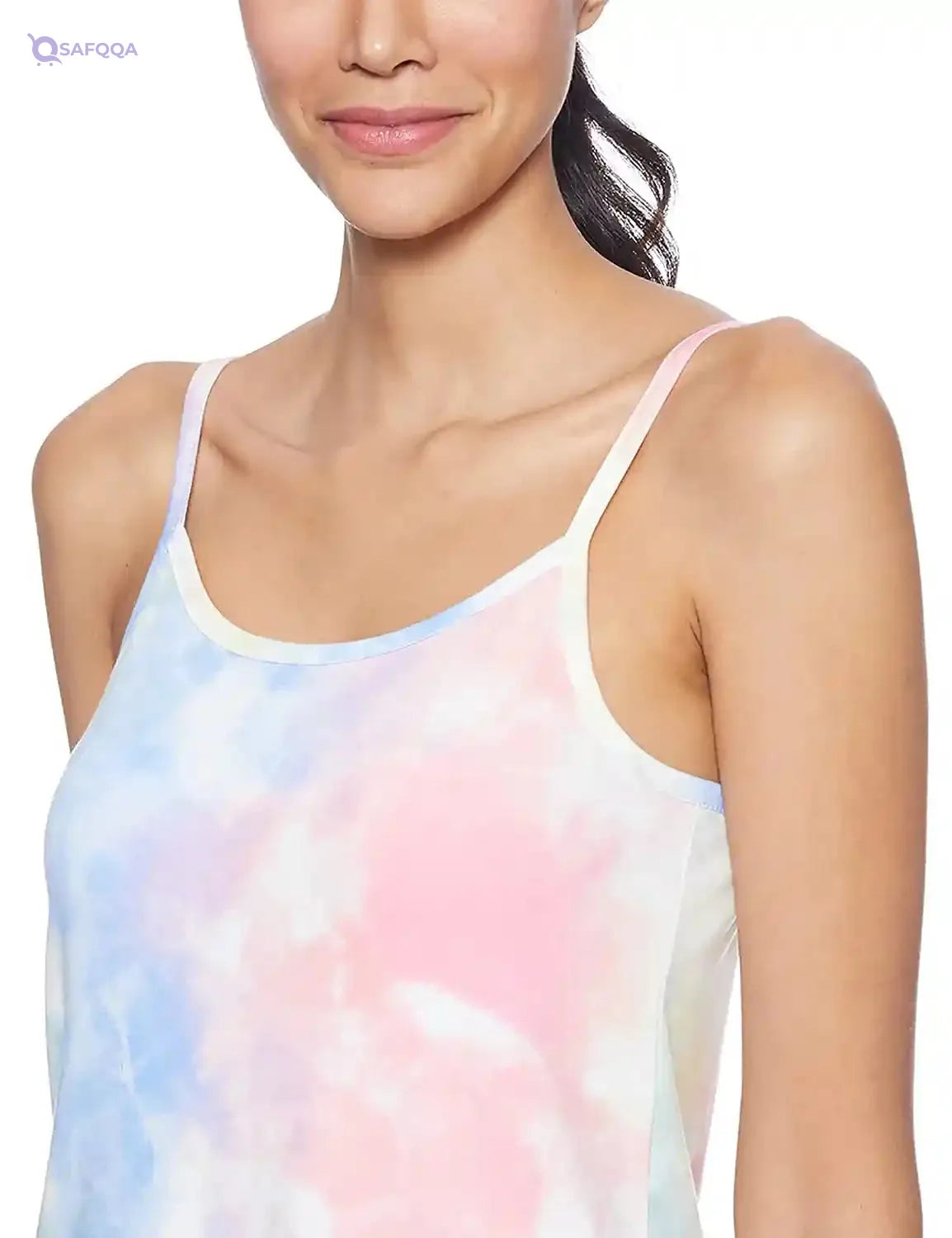 Carina Cotton Printed Spaghetti Straps Above Knee Length Nightgown for Women - Safqqa Egypt