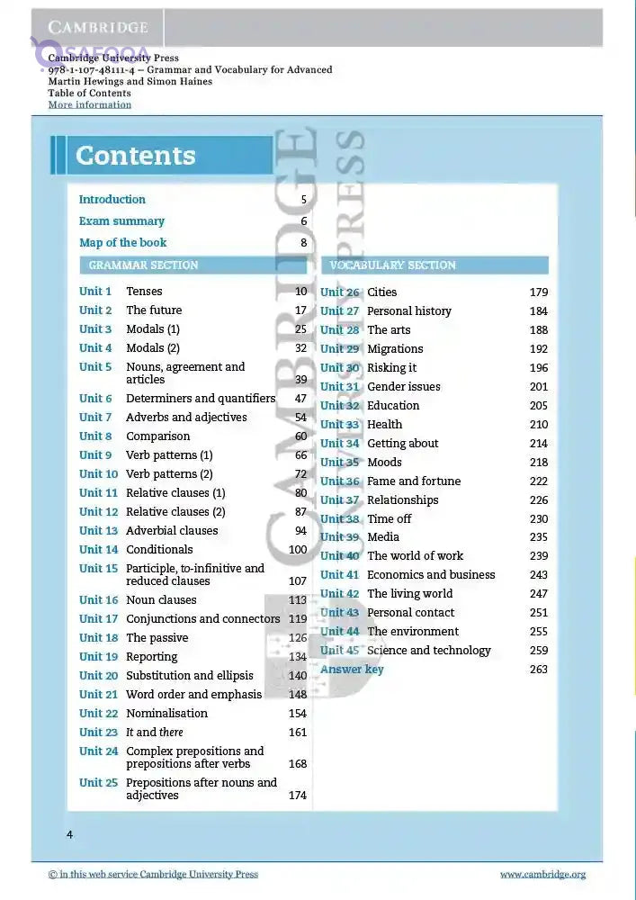 Grammar and Vocabulary for Advanced Book with Answers and Audio: Self-Study Grammar Reference and Practice - Safqqa