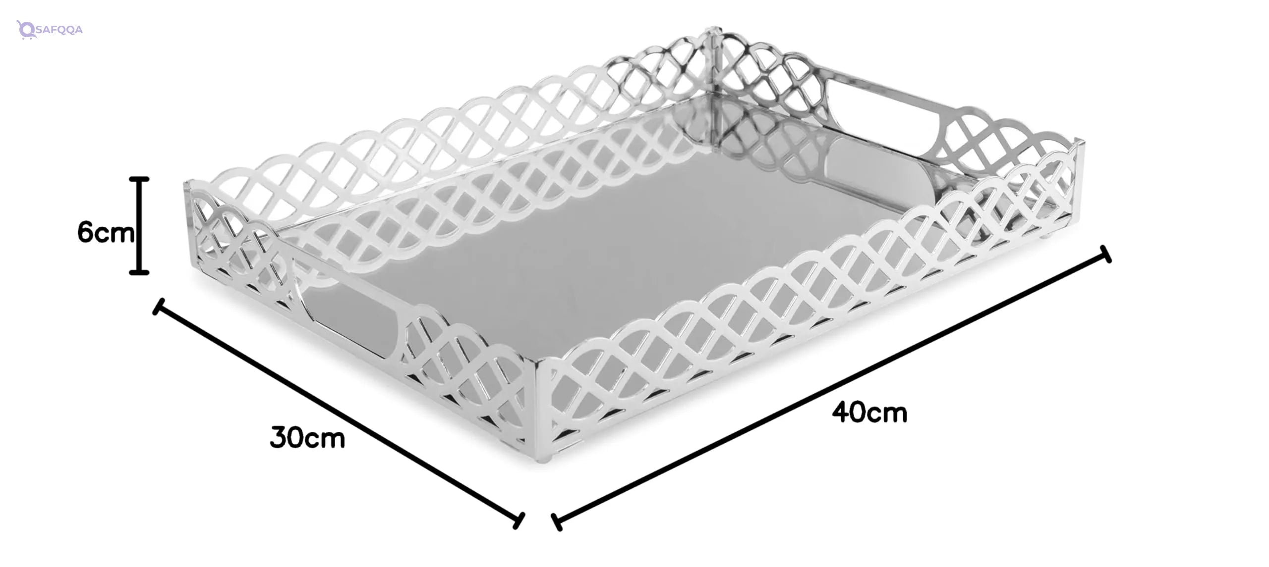 Knit Pattern Laser Tray, 40×30×6 cm - Safqqa