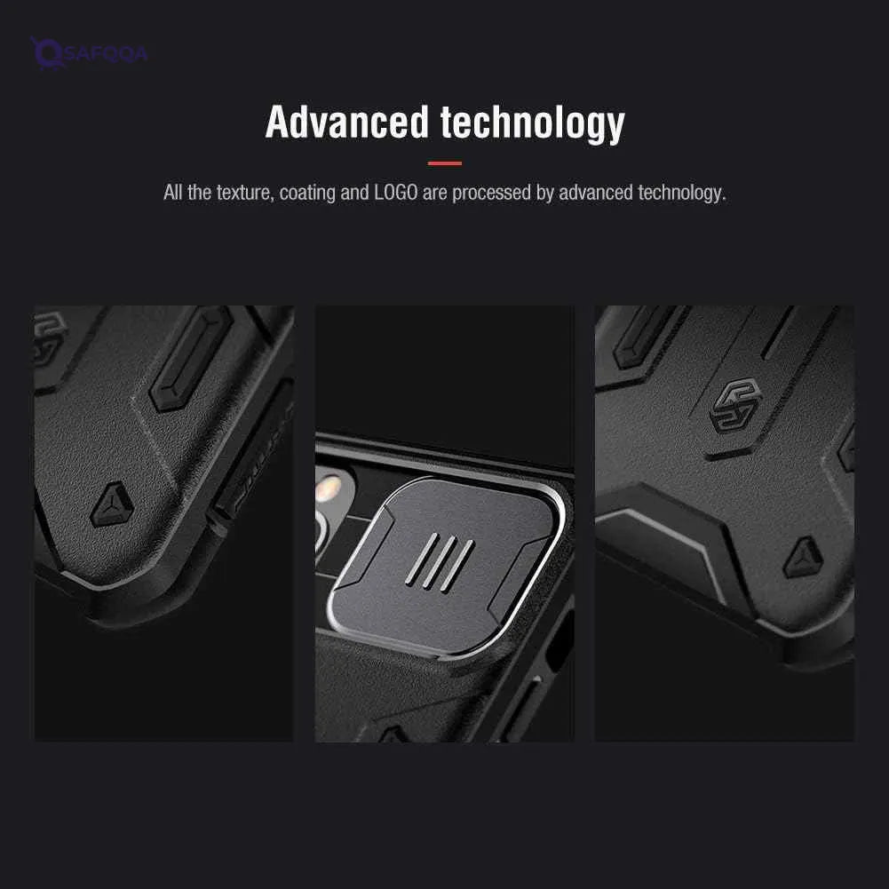 Nillkin iPhone 11 Pro Case Slide Camera Protection Case for iPhone 11 Pro Cover Ring Stand Holder (Black) - Safqqa