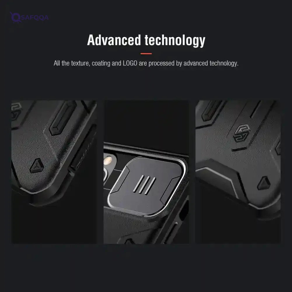 Nillkin iPhone 11 Pro Case Slide Camera Protection Case for iPhone 11 Pro Cover Ring Stand Holder (Black) - Safqqa