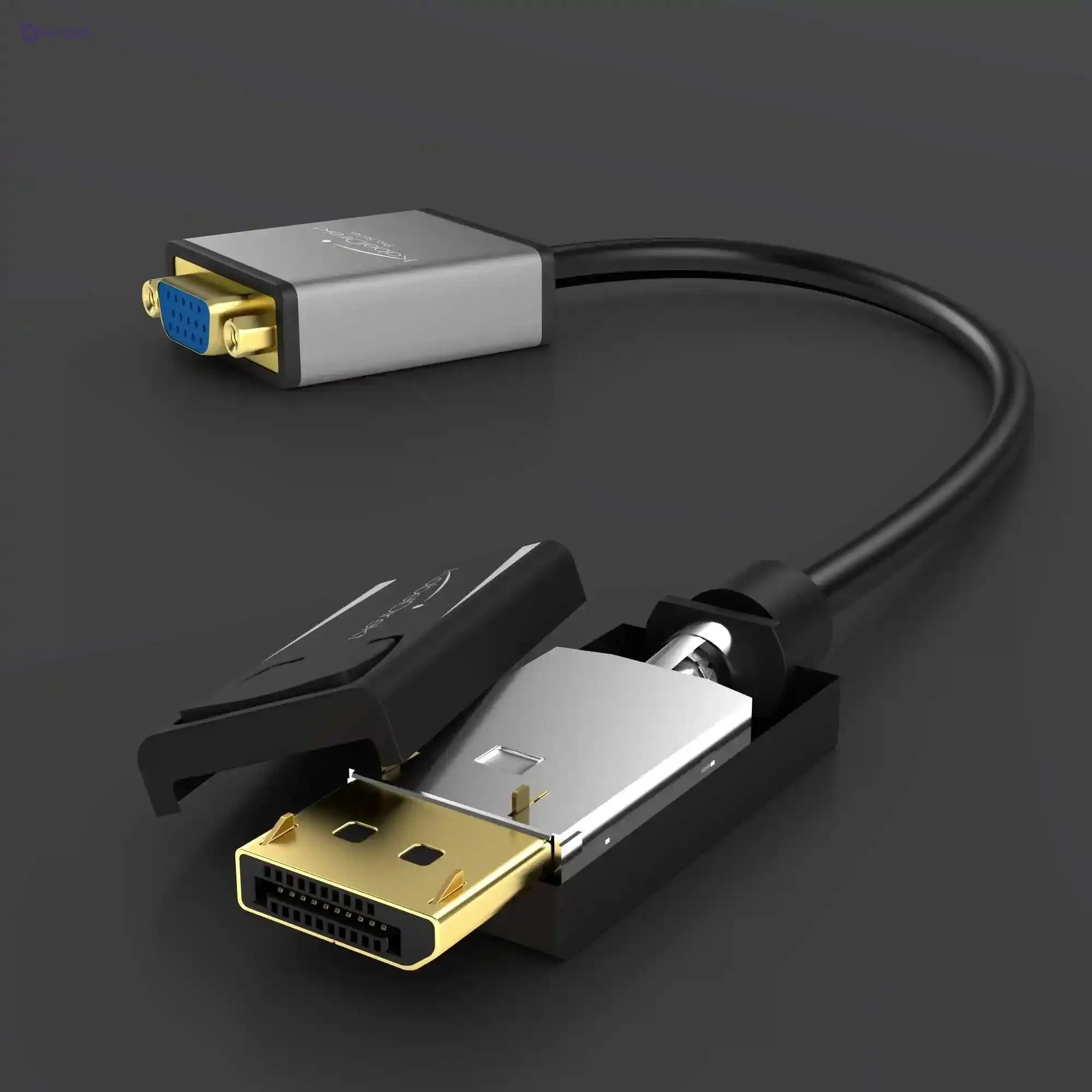 KabelDirekt – DisplayPort DP to VGA adapter – 0.15m – (maximum resolution 1920 x 1200/60Hz, suitable for all graphics cards with a DP output for connecting beamers or monitors with a VGA input) - Safqqa Egypt