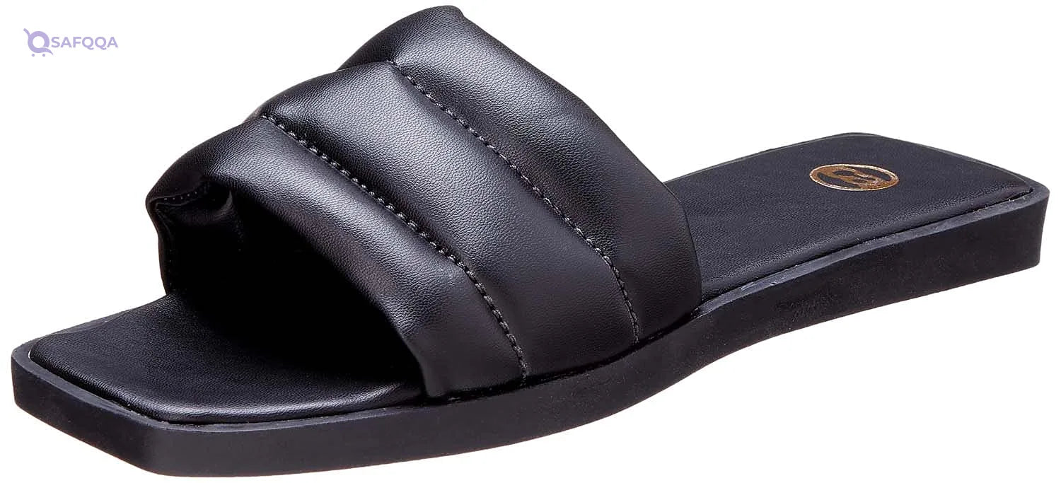 Club Aldo Slippers For Women ,Black Lightweight and flexible sole - Safqqa