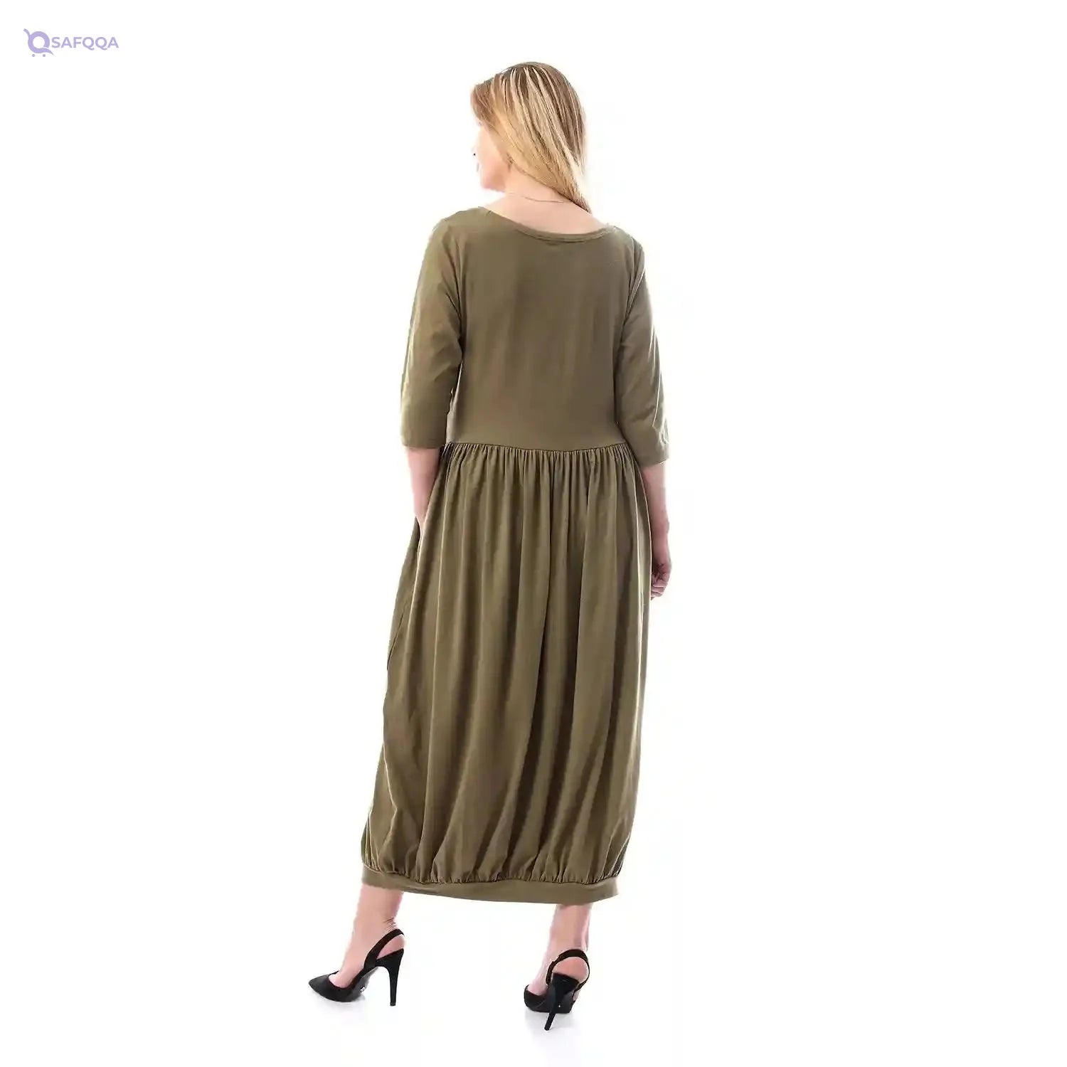 Jamila Women Front Pleated Cotton Dress - Safqqa Egypt