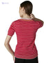 2Xtremz Striped Short Sleeves V Neck T-shirts for Women - Safqqa Egypt